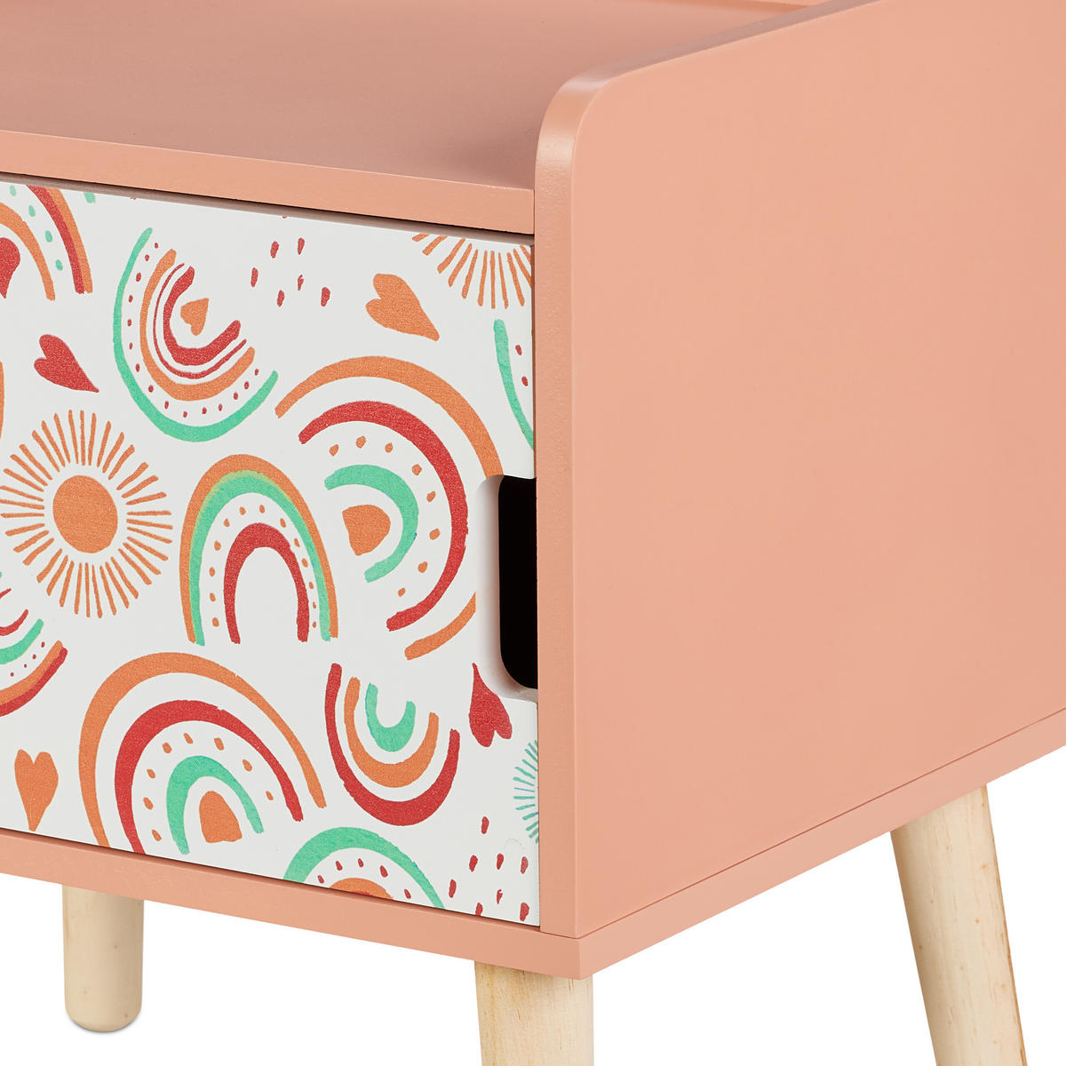 KINDER-NACHTTISCH - Rot, Holz/Holzwerkstoff (40/41/30cm) - Relaxdays