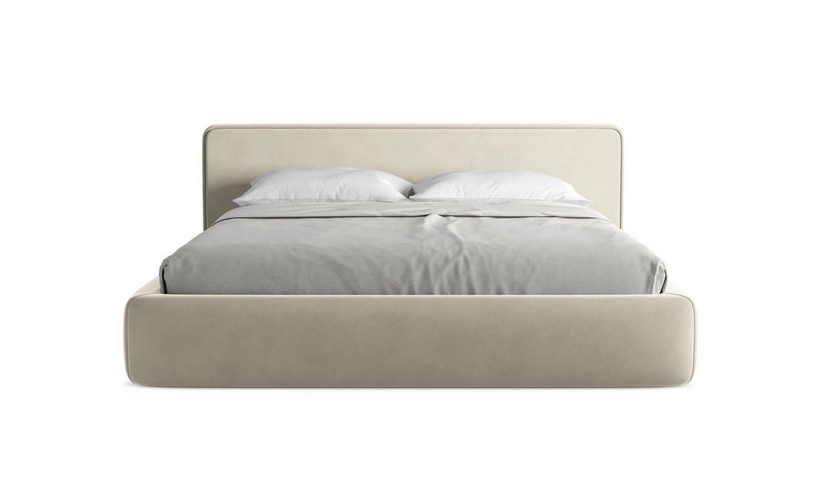 POLSTERBETT mit Bettkasten und Lattenrost 220x225 Creme - Perlmutt/Creme, Kunststoff/Textil (180/200cm) - Makamii