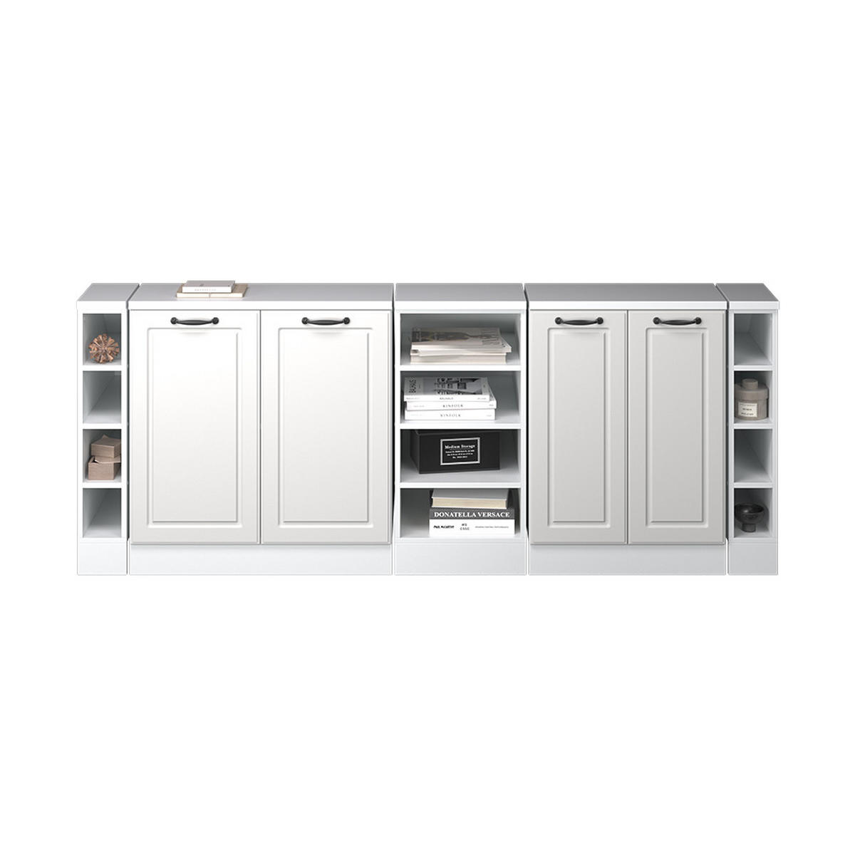 ŠATNÍKOVÁ ZOSTAVA PRE ŠIKMÉ STRECHY Rion Biely vidiecky dom 210 cm Súprava 5 korpusov skrine hĺbka 60 cm - biela, kompozitné drevo (210/83.8/60cm) - Vicco