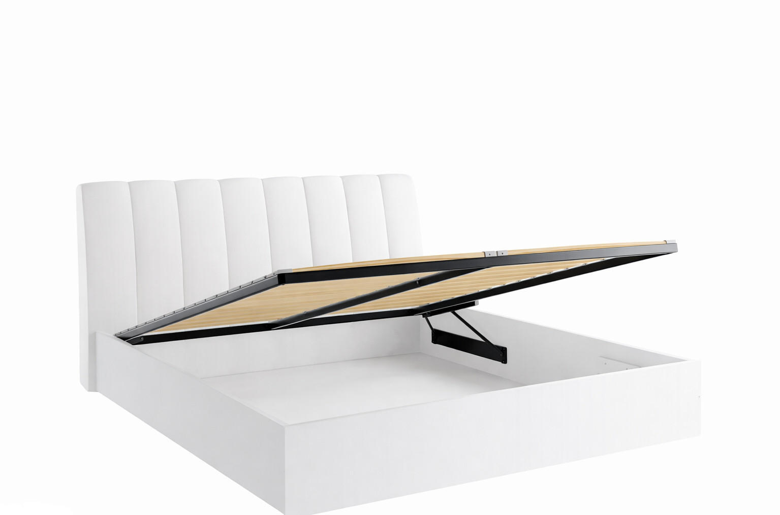 BETT ITAVIA – Liegefläche 160×200 cm – mit Bettkasten Alpinweiß - Weiß, Holzwerkstoff (160/200cm) - Milaros Markt