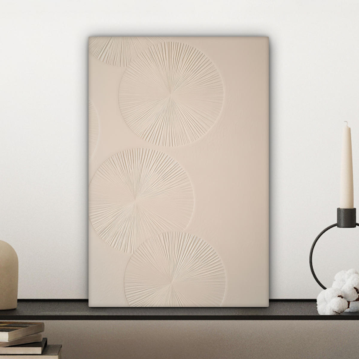 LEINWANDBILD Japandi - Beige - Modern 20x30 cm - Ecru, Textil (20/30cm) - MuchoWow