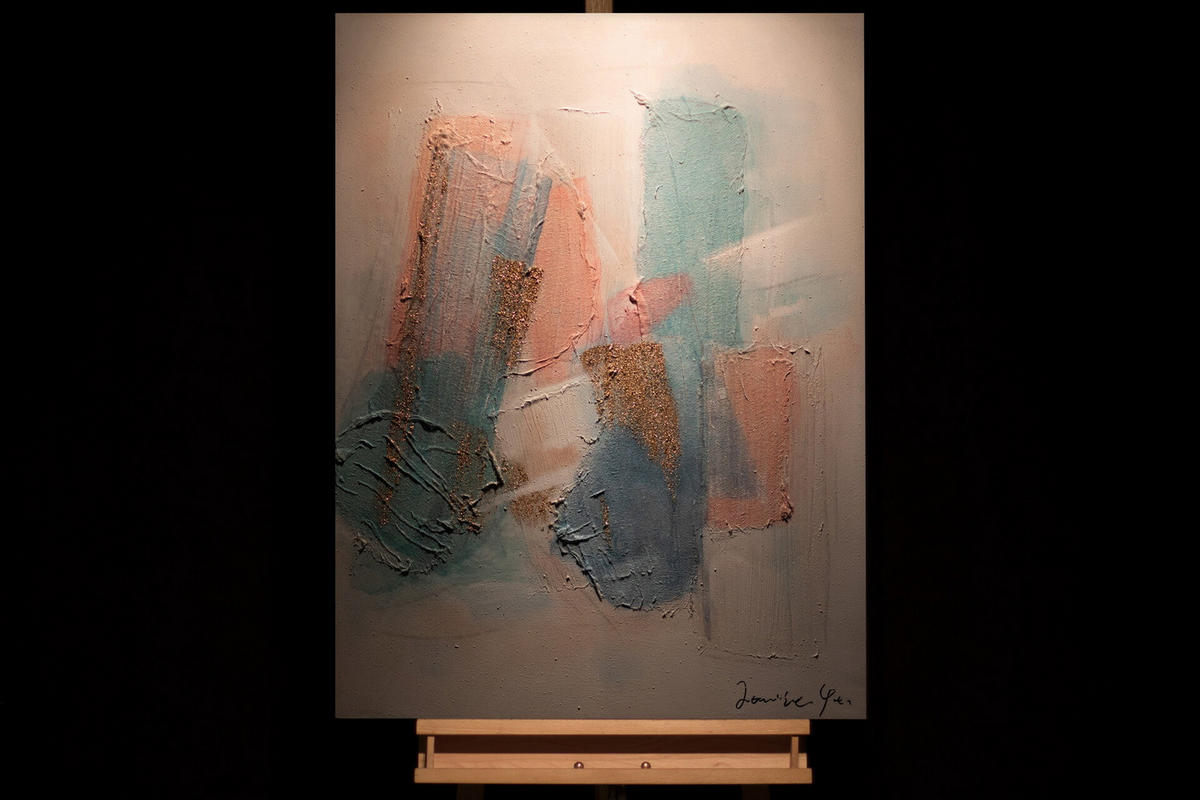 ACRYLBILD HANDGEMALT 75/100 cm - Beige/Weiß, Holz/Textil (75/100cm) - KUNSTLOFT