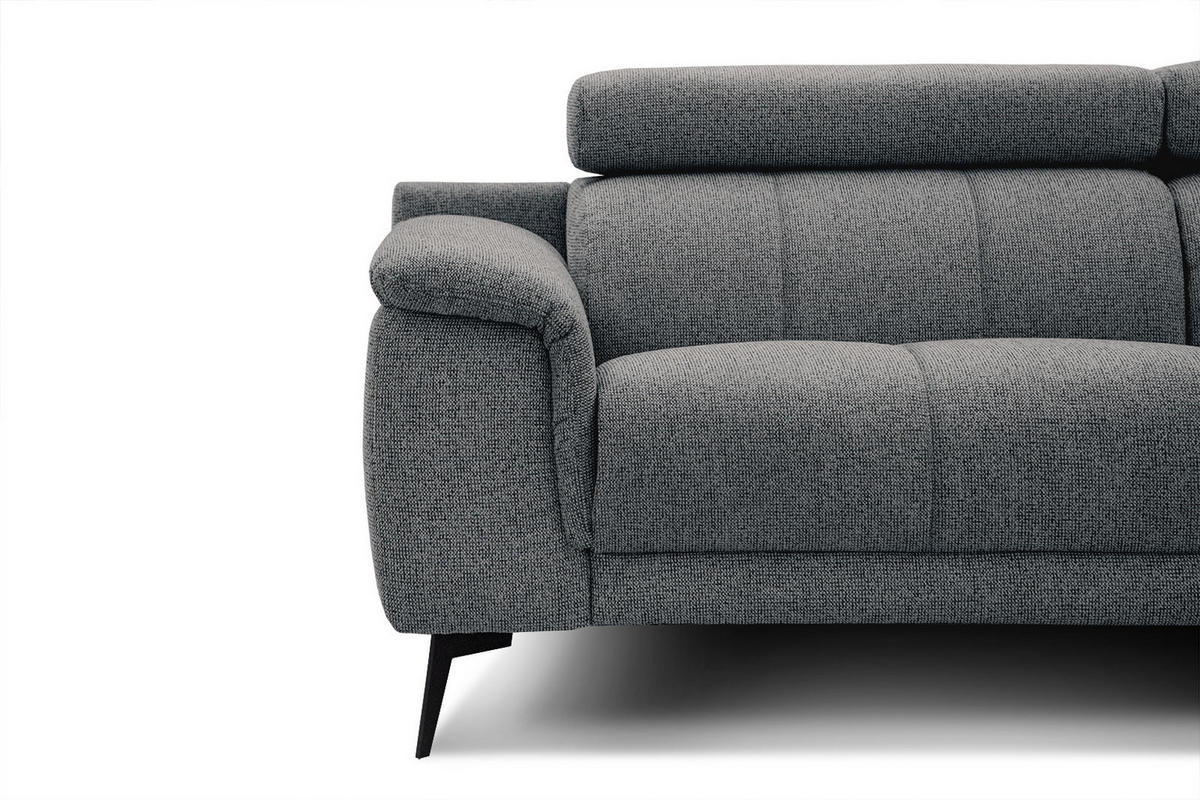 ECKSOFA FIERO 5-Sitzer, dunkelgrau - Dunkelgrau/Schwarz, Holzwerkstoff/Textil (290/228cm) - Courtois Laville