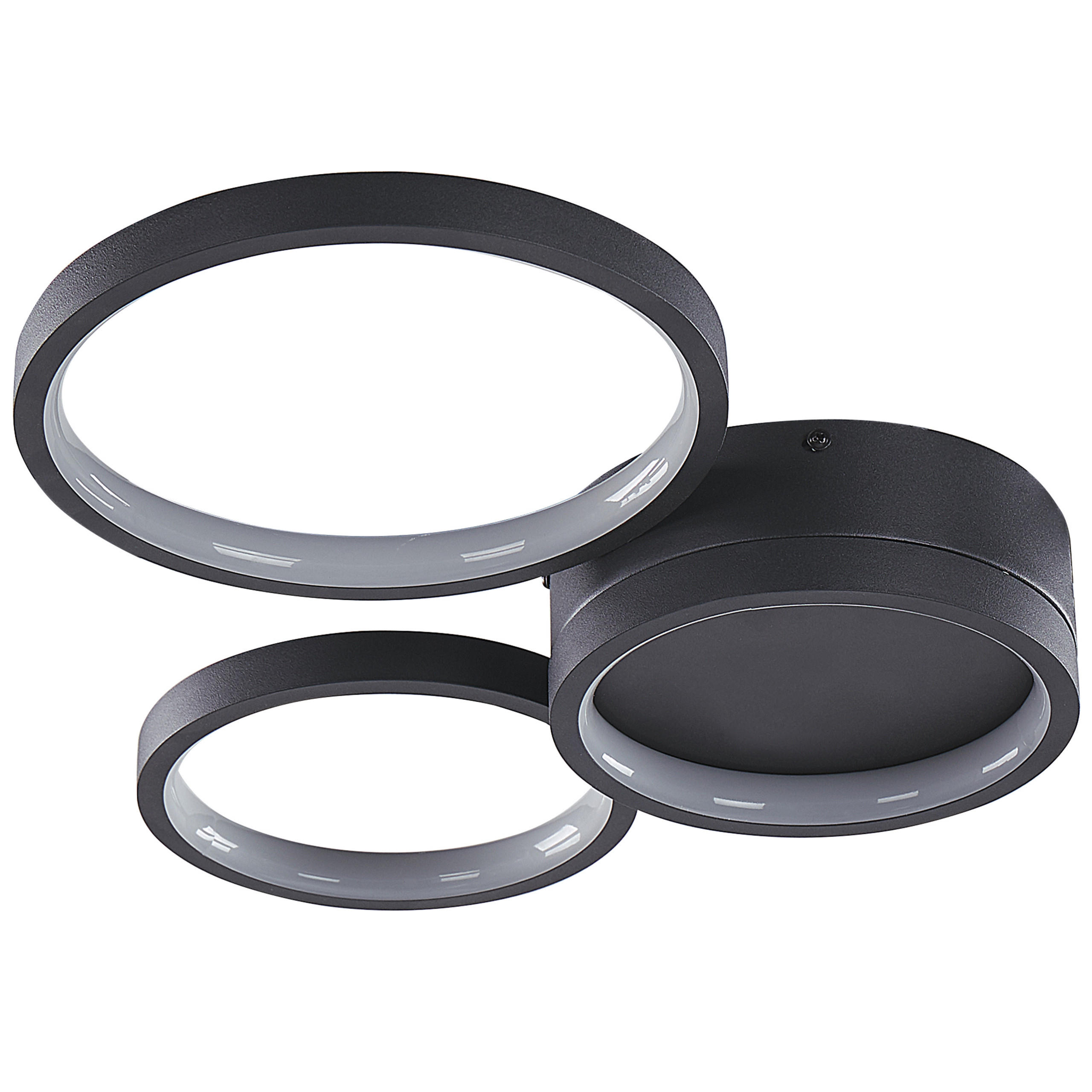 DECKENLEUCHTE Agnat 36/41/7 cm - Schwarz, Metall (36/45/7cm) - Beliani