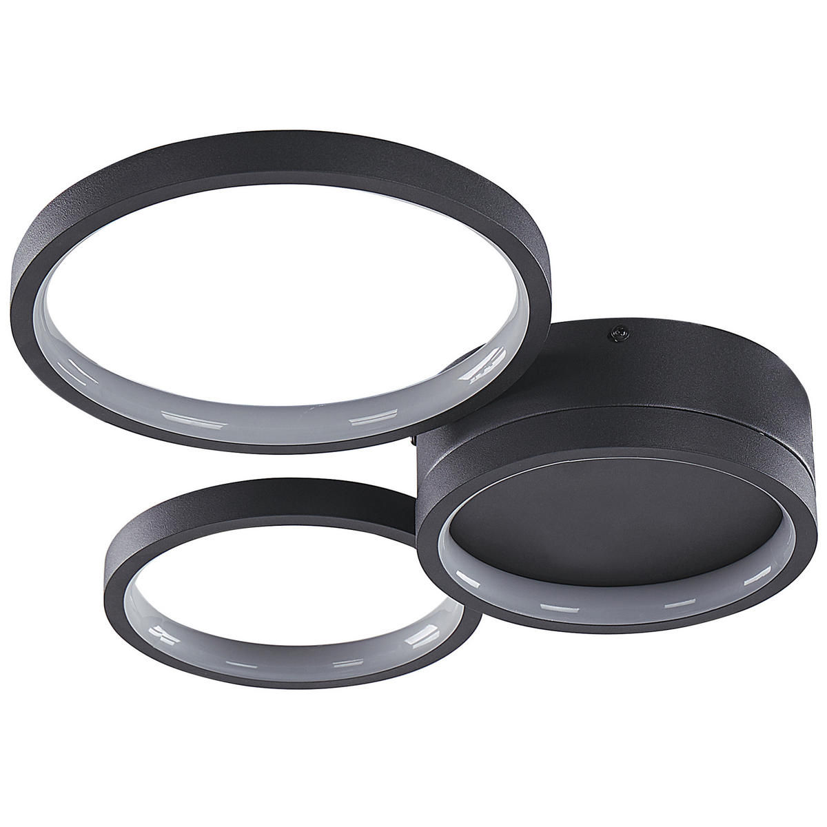 DECKENLEUCHTE Agnat 36/41/7 cm - Schwarz, Metall (36/45/7cm) - Beliani