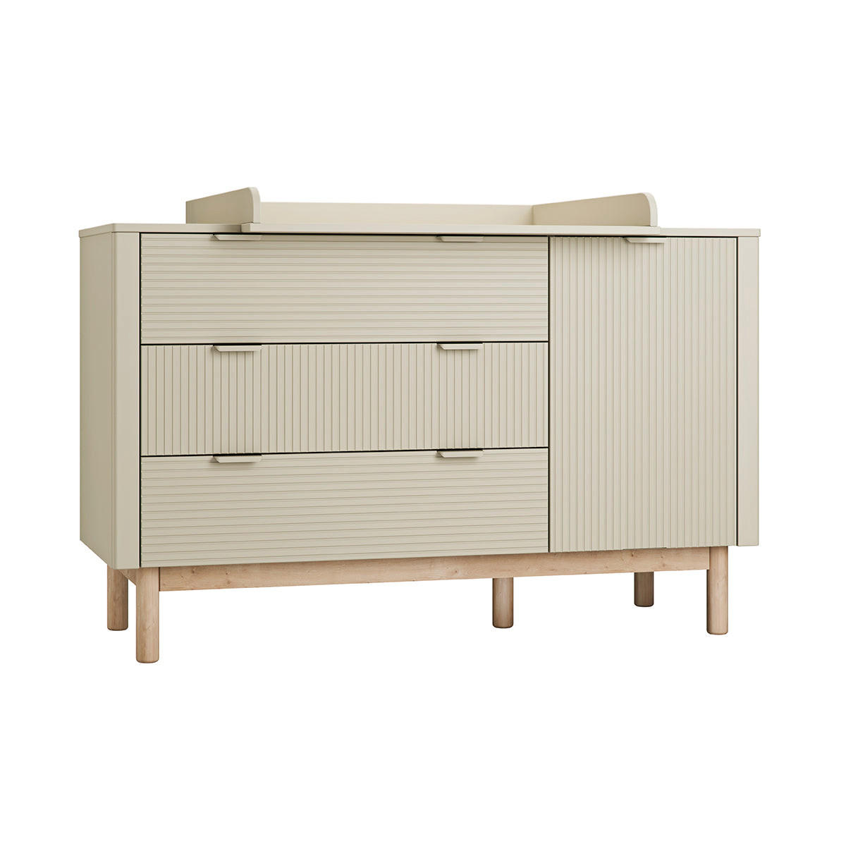 DJEČJA KOMODA Miloo Šampanjac - bež, drvni materijal (144.5/90.5/52.5cm) - Petits-meubles