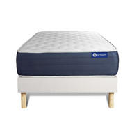 BETT Actilatex sleep Latex und Memory-Schaum 80 x 190 cm h1 - Kit Bettgestell Weiß - Beige/Weiß, Karton/Holz (80/190cm) - ACTISOM