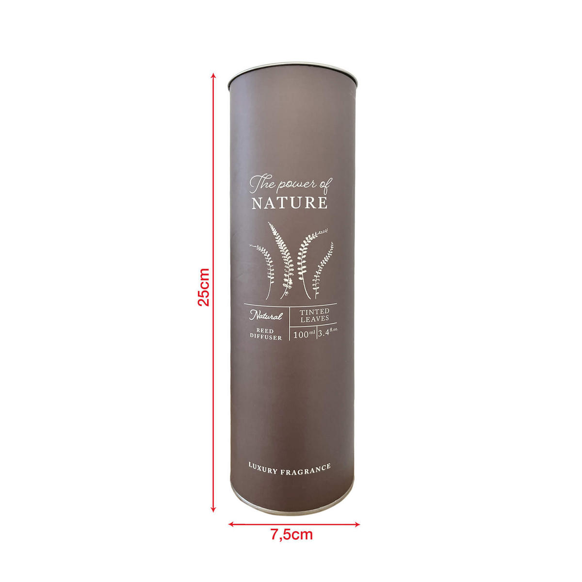 DIFFUSOR MIT 6 STÄBCHEN Taupe 8/8/25 cm - Taupe, Glas (8/25/8cm) - Mobili Rebecca