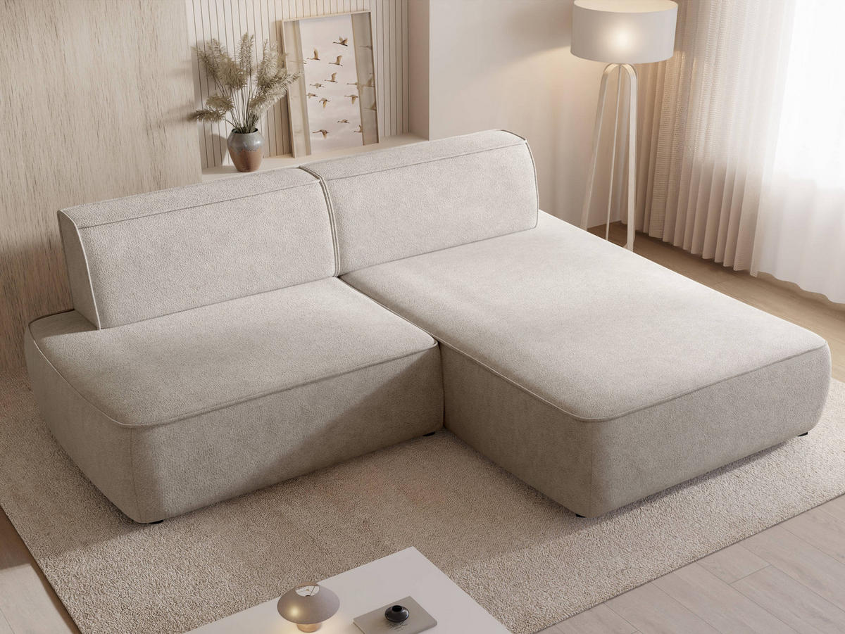 ECKSOFA Zuno, Seite: Rechts - Schwarz/Naturfarben, Holz/Kunststoff (254/162cm) - MIRJAN24