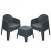 GARTENMÖBEL-SET MALUS, 3-tlg - Anthrazit, Kunststoff - KONSIMO®