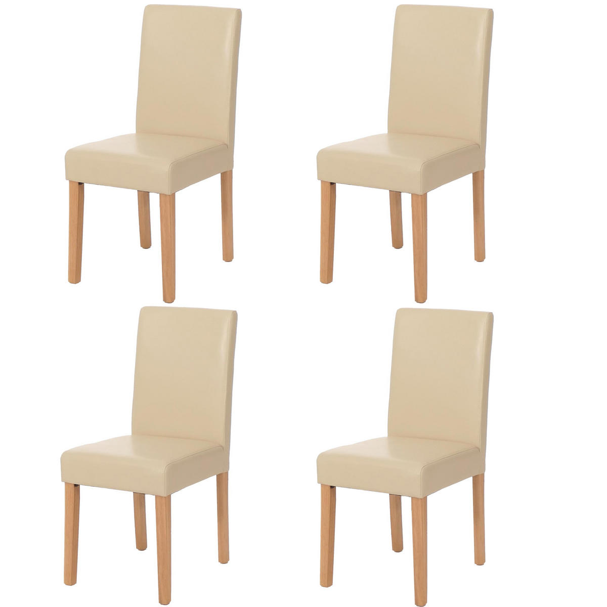 ESSZIMMERSTUHL Beige, Braun 4er-Set - Beige/Creme, Textil (43/90/56cm) - MCW