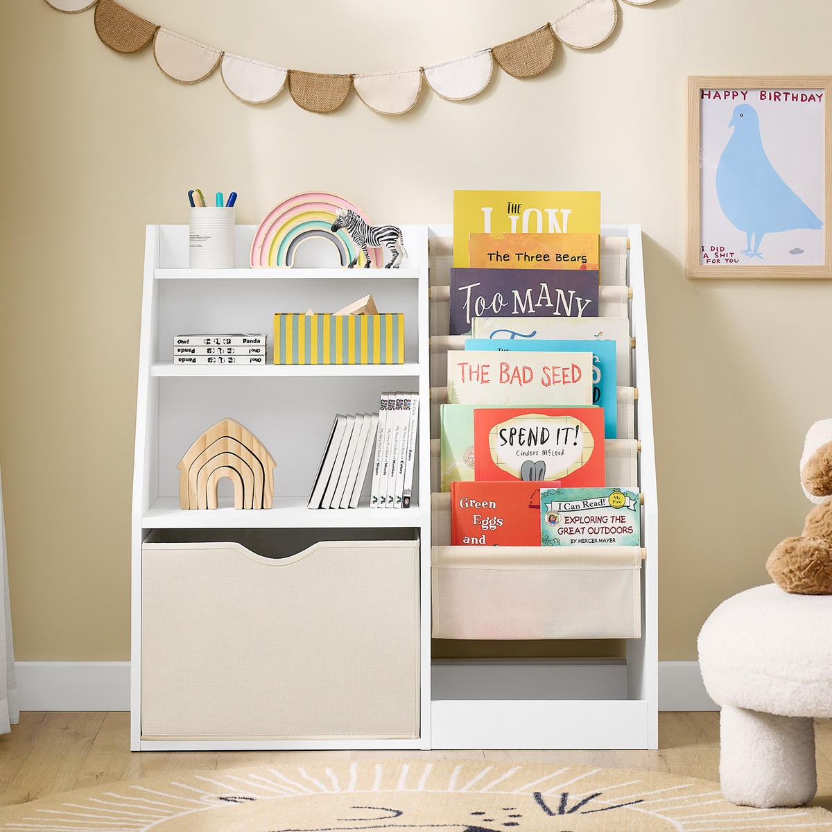 BÜCHERREGAL Kinder Weiß - Weiß, Holzwerkstoff (80/80/40cm) - SoBuy