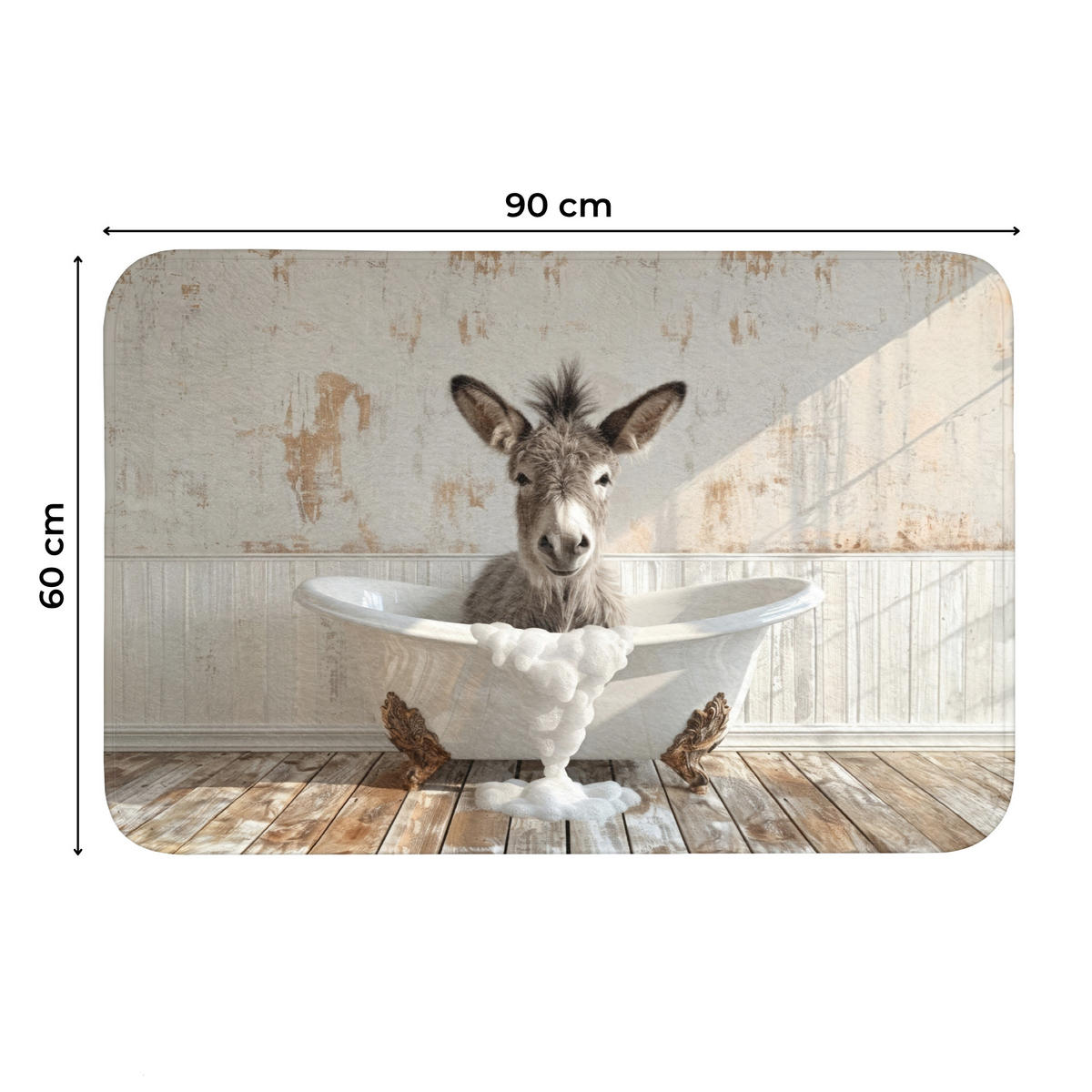 WC PŘEDLOŽKA Osel - Zvířata - Vana - Pěna 90x60 cm - krémová, textil/plast (90/1cm) - OnlyWow