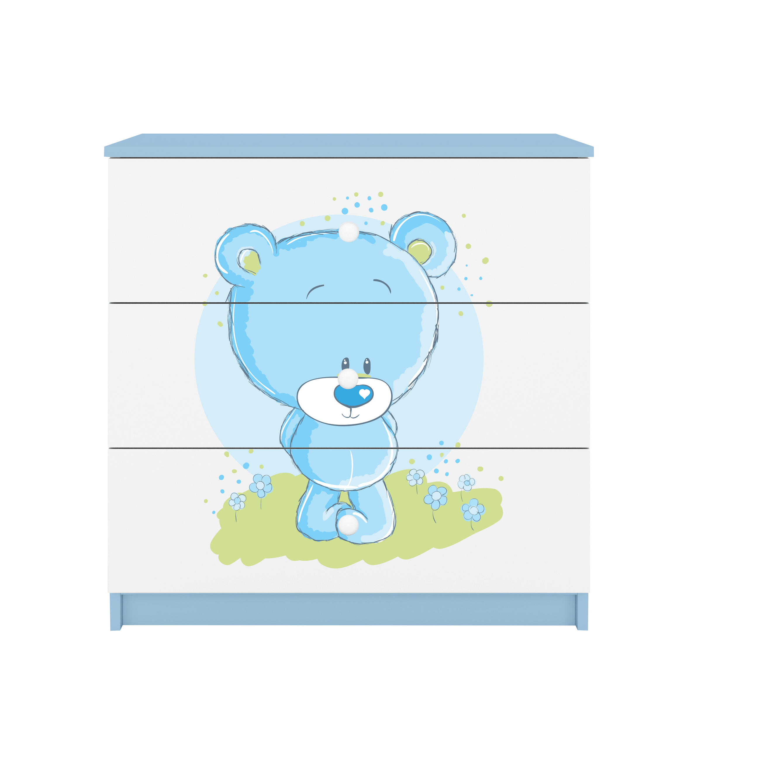 KOMMODE Babydreams Blaubär 81/81/41 - Blau, Holzwerkstoff (81/81/41cm) - RAUMHIRSCH FURNITURE