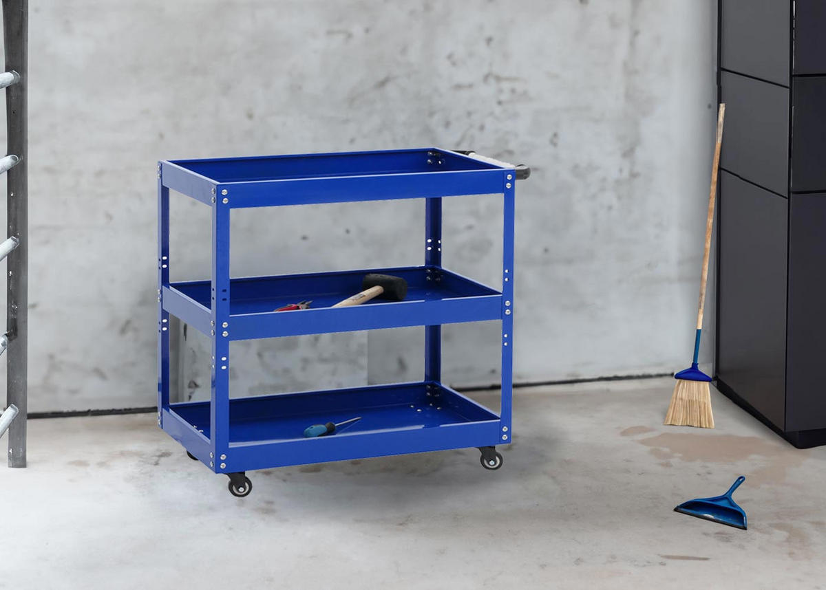 WERKZEUGWAGEN Blau - Blau, Metall (73/73/36cm) - MCW