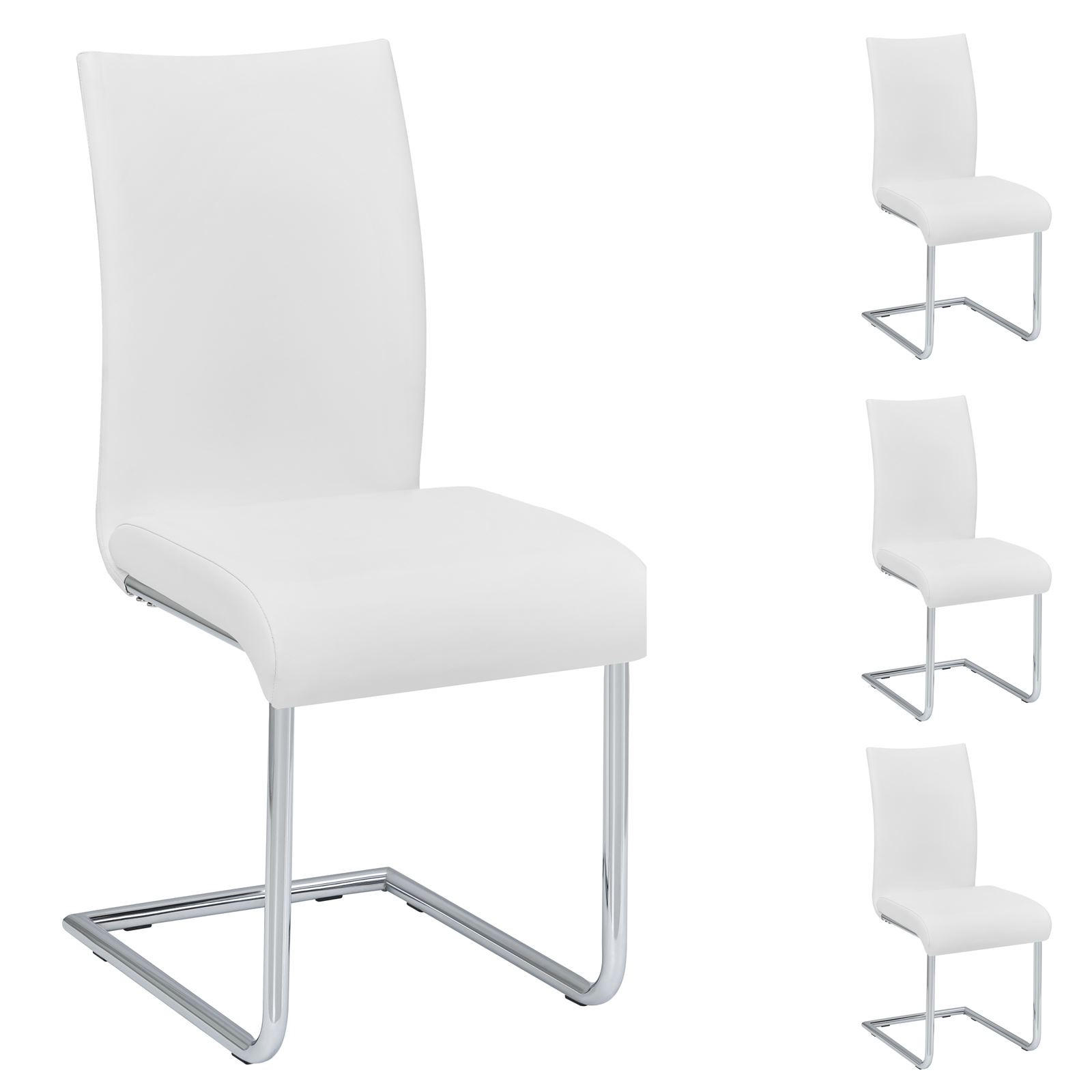 ESSZIMMERSTUHL ALADINO 4ER-SET - Weiß, Textil/Metall (43/94/56cm) - IDIMEX