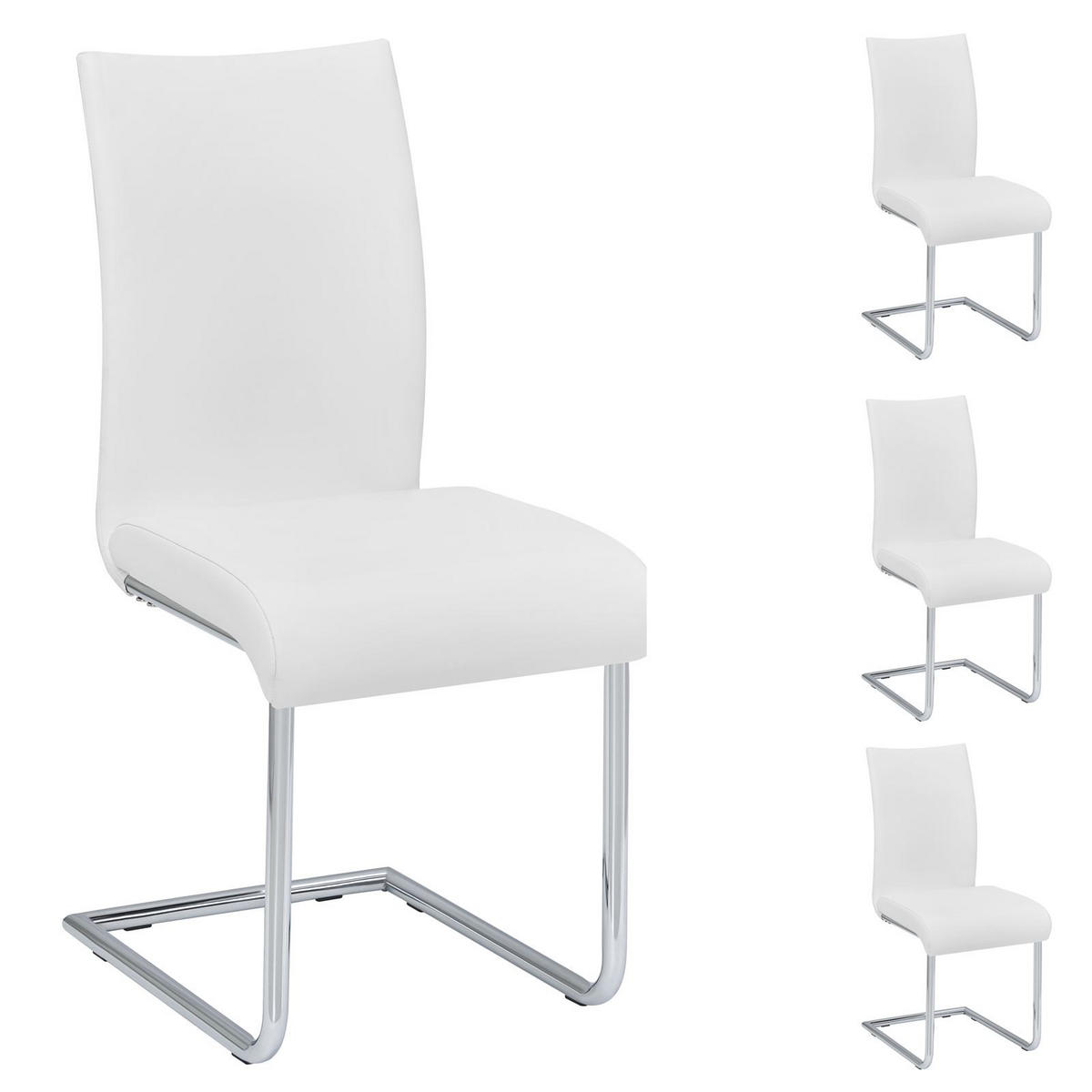 ESSZIMMERSTUHL ALADINO 4ER-SET - Weiß, Textil/Metall (43/94/56cm) - IDIMEX