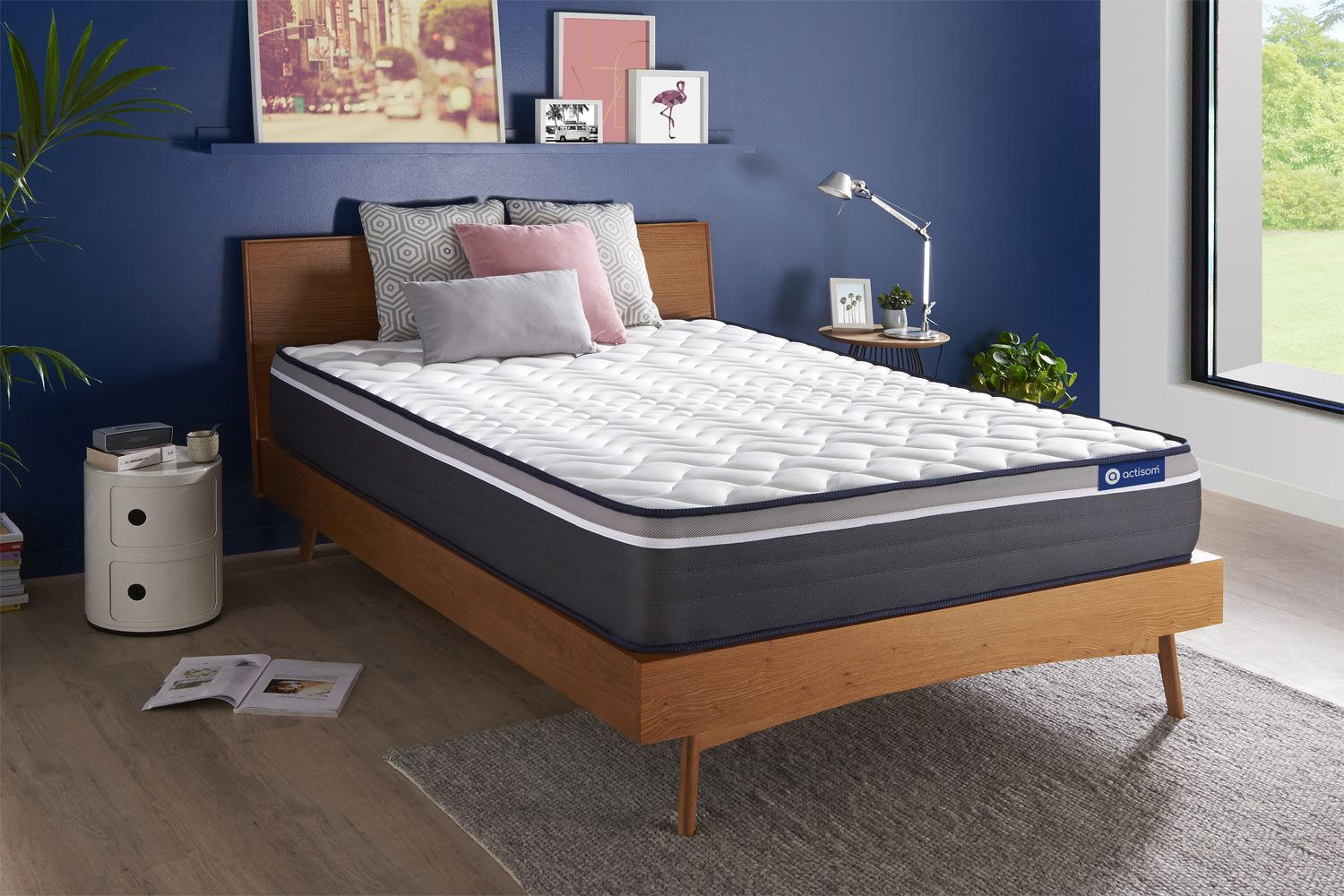 MATRATZE Actiflex plus Taschenfederkern und Memory-Schaum 200 x 200 cm h4 - Weiß, Textil (200/200cm) - ACTISOM