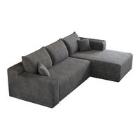 ECKSOFA DE-34833 2-Sitzer Chaiselongue rechts Dunkelgrau - Dunkelgrau, Textil (151/241cm) - ComfortXL