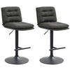 BARHOCKER 2er Set Stoff dunkelgrau - Dunkelgrau/Schwarz, Textil/Metall (42/94/56cm) - CLP