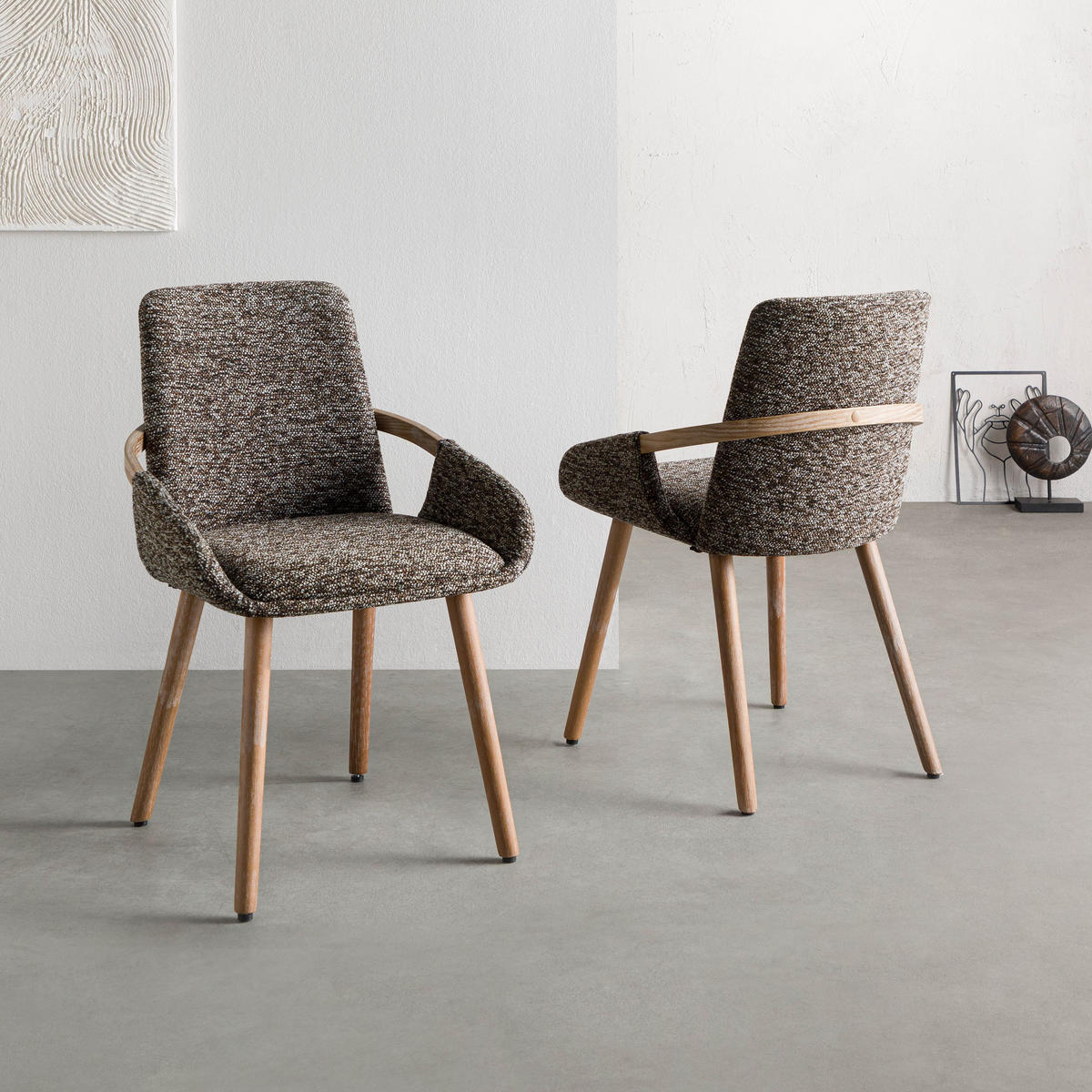 STUHL Massivholz 54 x 59 x 82 cm braun POLSTERSTÜHLE #02 - Braun, Holz (54/82/59cm) - Massivmoebel24