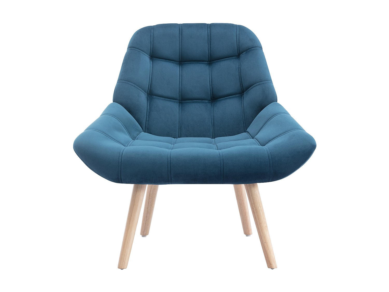 SESSEL mit gerader Rückenlehne - 1 Person - Samt, Stoff - Blaugrün - - Grün, Textil (87/83/79cm) - Vente-Unique