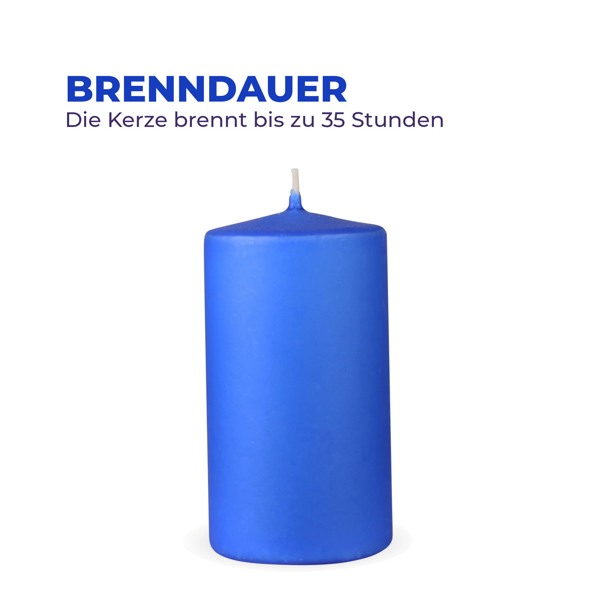 STUMPENKERZEN 8er Pack "Dunkelblau", Größe Ø7cm x Höhe: 12 cm - Dunkelblau, Naturmaterialien (7/12cm) - Bestlivings