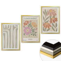 WANDBILDER 3er Set - 40x60 cm Goldrahmen - Botanische Motive, Pariser Minimalismus - Goldfarben, Kunststoff (40/60cm) - ArtPrintCave
