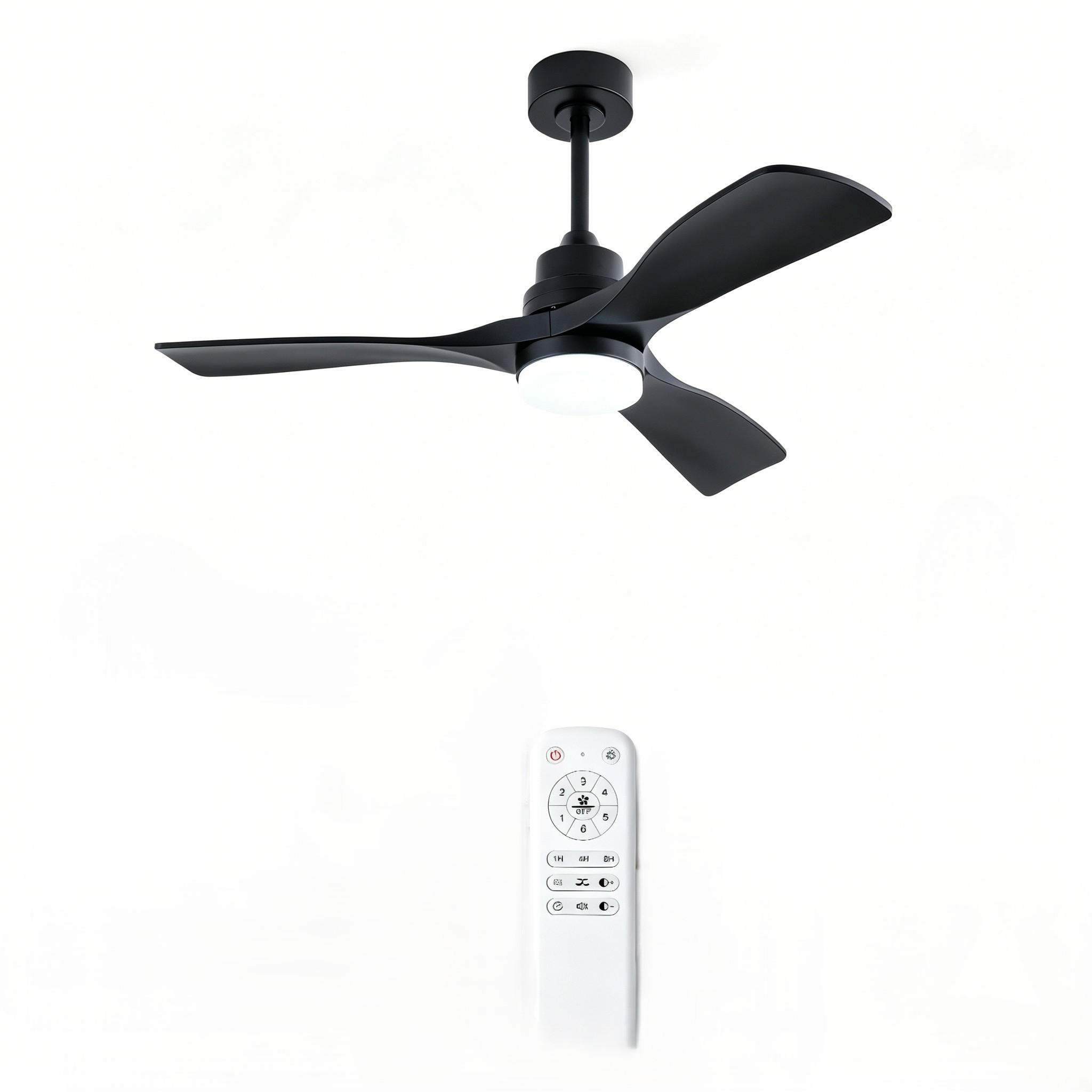 DECKENVENTILATOR & LED Beleuchtung Vor-/Rücklauf reversibler DC-Motor - Schwarz, Kunststoff (107/107/41cm) - BEXEVUE