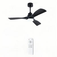 DECKENVENTILATOR & LED Beleuchtung Vor-/Rücklauf reversibler DC-Motor - Schwarz, Kunststoff (107/107/41cm) - BEXEVUE