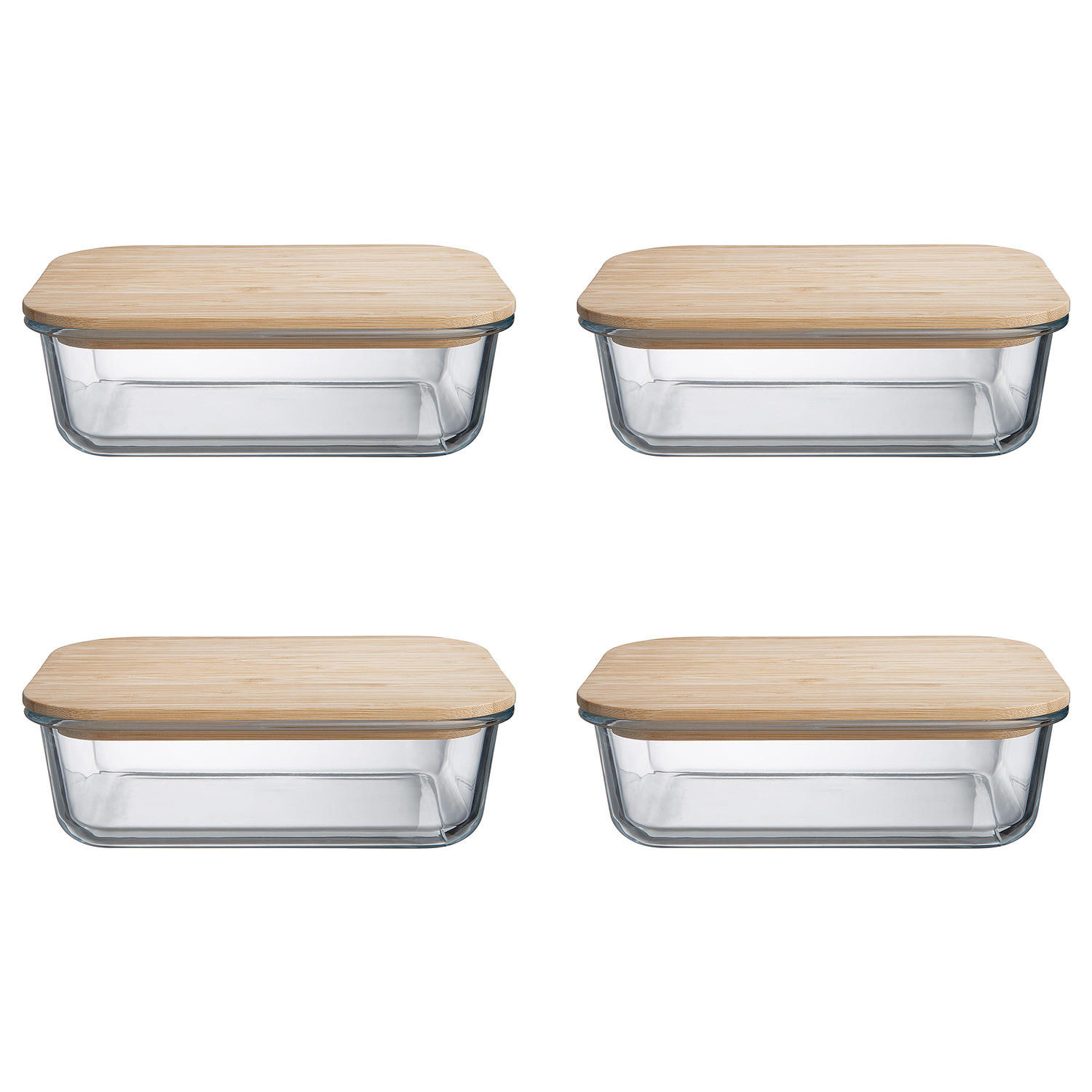 LUNCHBOX (4er Set) Hello Lunch - Rotbraun, Glas/Holz (17/7/22cm) - Butlers