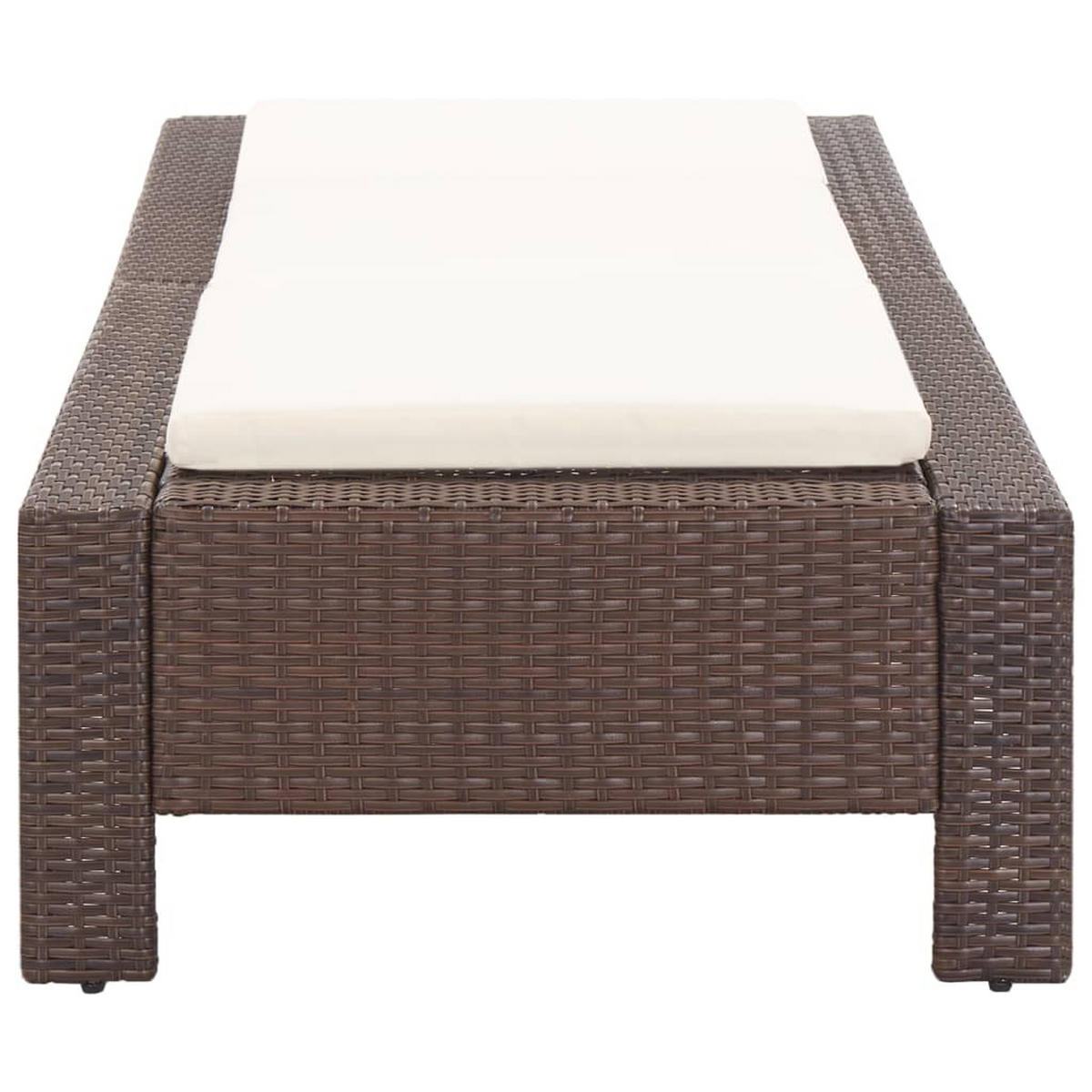 SONNENLIEGE mit Auflage Braun Poly Rattan - Braun, Kunststoff (75/35/220cm) - furnicato
