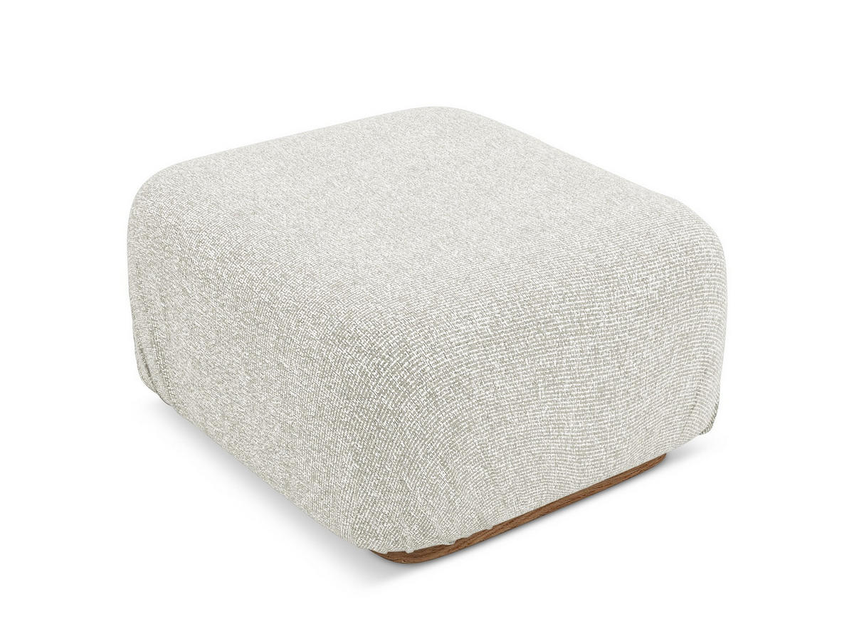 POUF Strukturstoff Stoff Beige - Beige/Creme, Holz/Textil (83/95/41cm) - Makamii