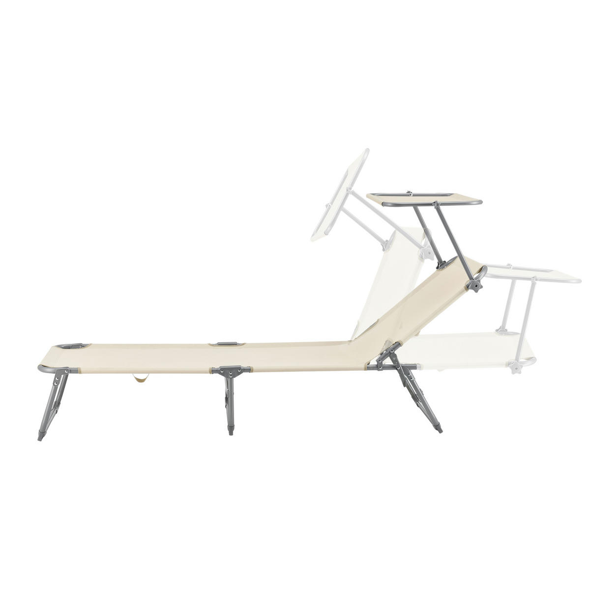 SONNENLIEGE Getaria - Beige, Textil/Metall (189/28/57cm) - [en.casa]