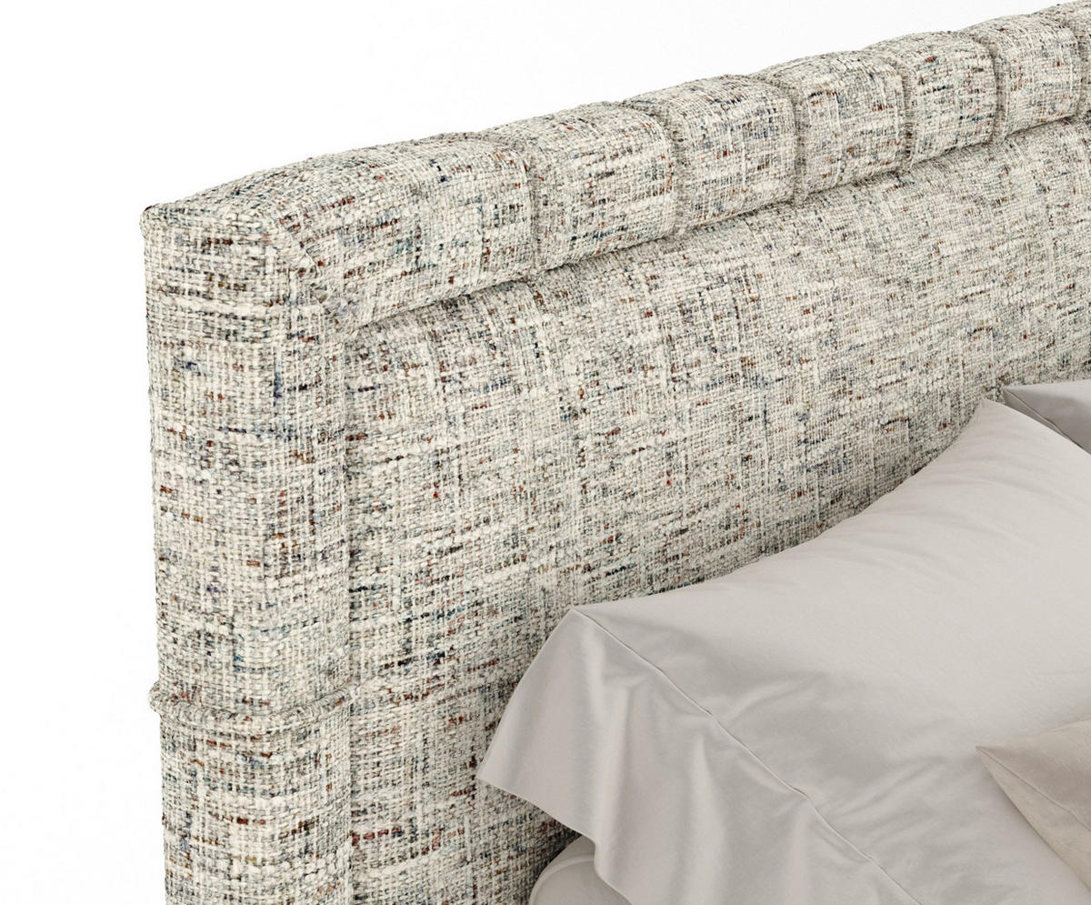 BOXBETT Estelle Beige 140/200 cm im Webstoff - Beige/Schwarz, Holz/Holzwerkstoff (140/200cm) - Maison de Reve