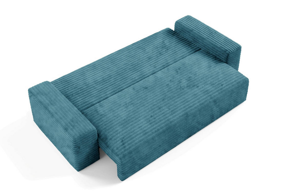 SCHLAFSOFA mit Bettkasten Türkis - Türkis/Schwarz, Holz/Holzwerkstoff (260/70/102cm) - Furnisell
