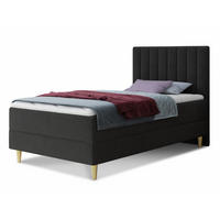 BOXBETT Gold Mini - 100x200 - Schwarz (Manila 18, Velvet) - Gelb/Schwarz, Holz/Holzwerkstoff (100/200cm) - Sofnet