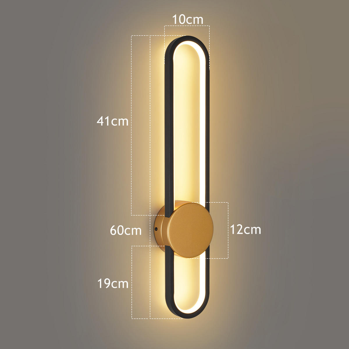 LED-WANDLEUCHTE Strahlior 60/12/5.5 cm - Goldfarben, Metall (12/5.5/60cm) - ZMH