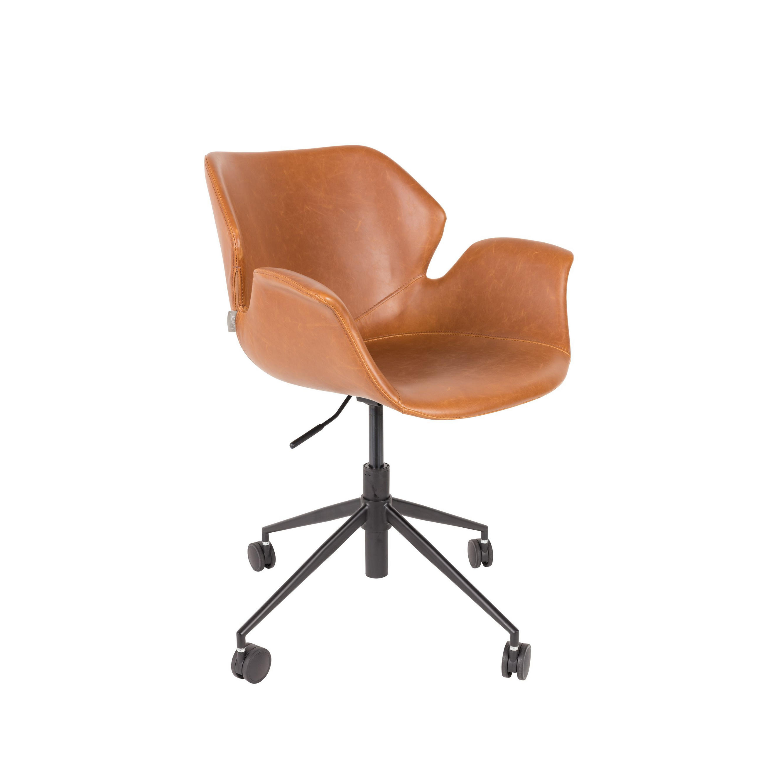 BÜROSTUHL Nikki Bürostuhl Armlehne Braun - Braun, Kunststoff (77/77.5/77cm) - Zuiver