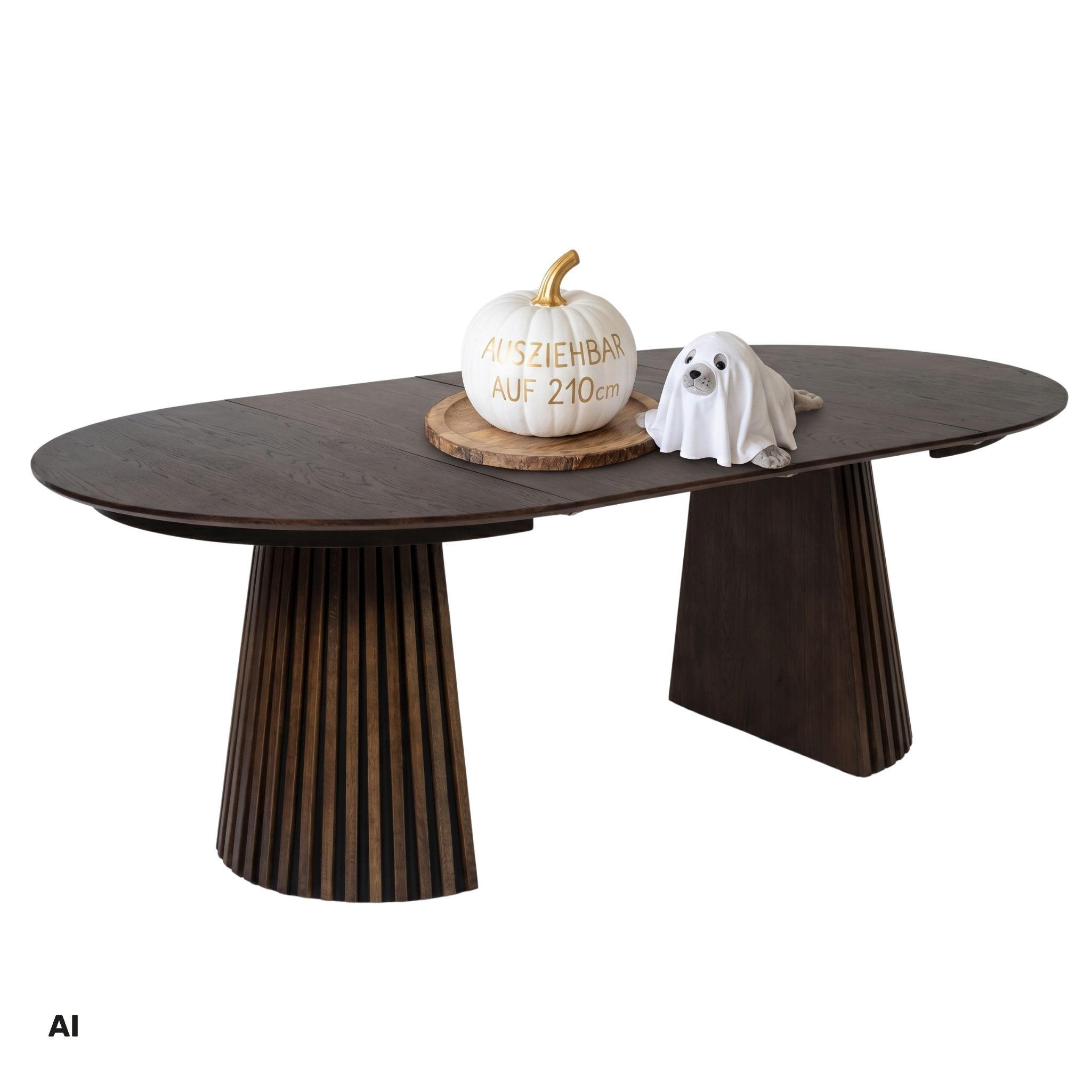 ESSTISCH Barletta ausziehbar - Dunkelbraun, Eichenholz/Holz (210/120/76cm) - Mr. Deko