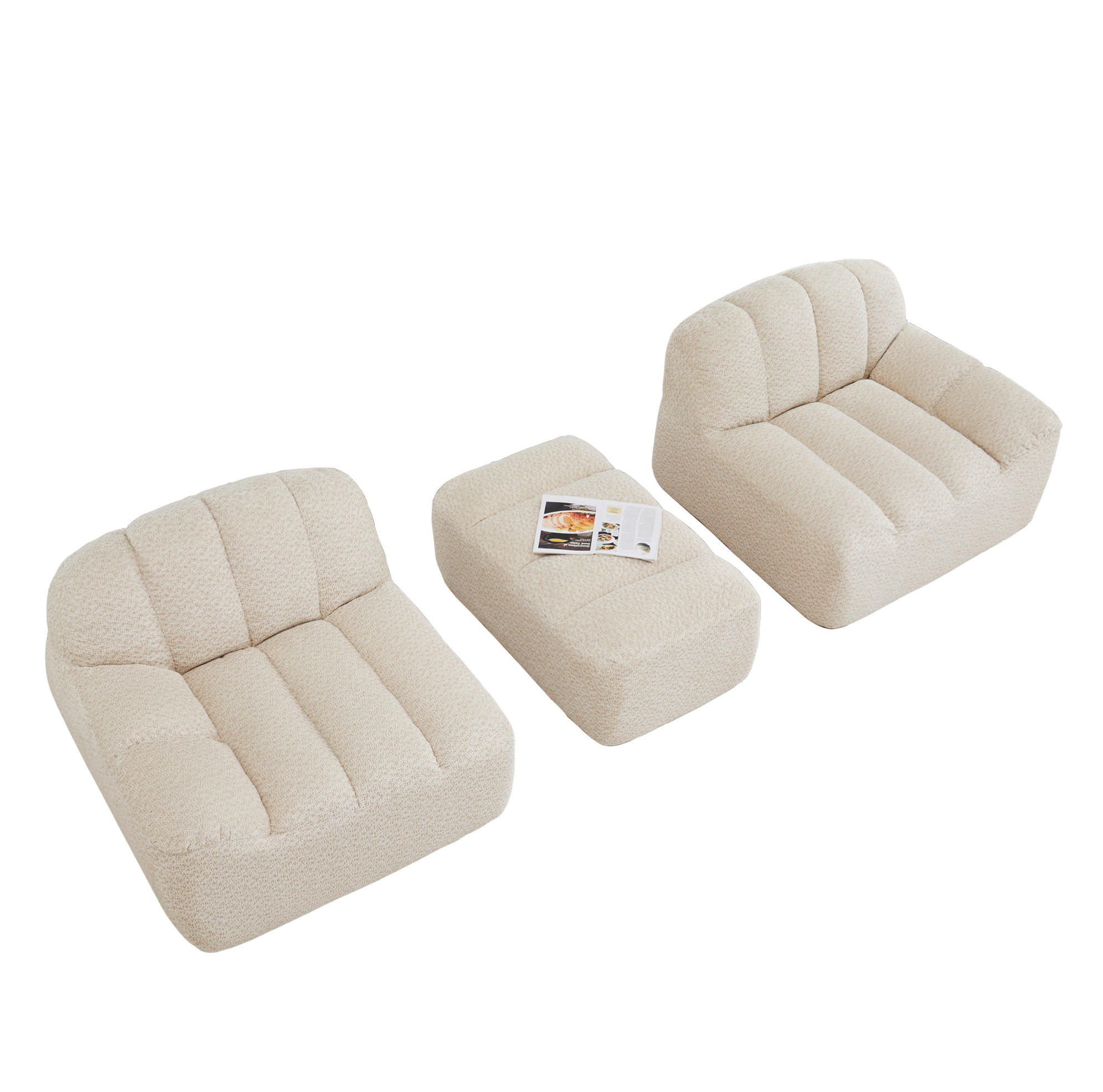 Meubliv Sofa Beige 165x79x210 cm