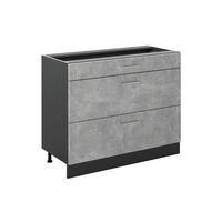 SPODNÍ SKŘÍŇKA KUCHYŇSKÉ LINKY R-Line, Beton/Antracit, 100 cm bez pracovní desky - šedá/antracitová, kompozitní dřevo (100/81.6/46cm) - Vicco