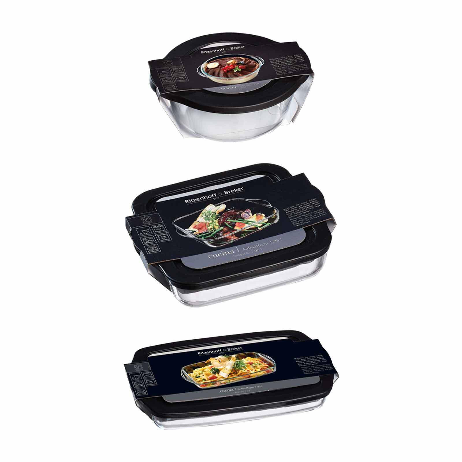 AUFLAUFFORMEN Cucina transparent 3er Set - Transparent, Glas (1/1/1cm) - Ritzenhoff Breker
