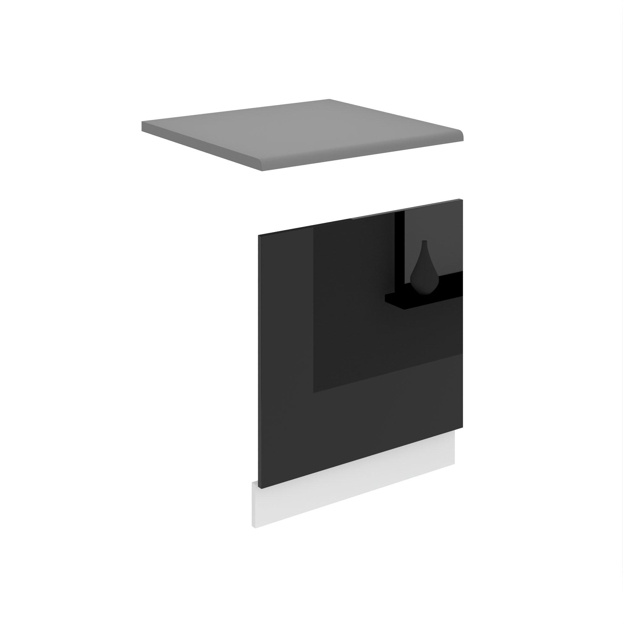 PREDNÝ panel pre umývačku riadu PO 60 cm, bez rukoväte, čierny s vysokým leskom - čierna, drevo (60/57/1.6cm) - B BELINI GROUP