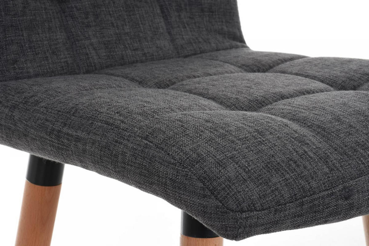 BARHOCKER Stoff Hellgrau - Eukalyptusholzfarben/Hellgrau, Holz/Textil (42/94/49cm) - CLP