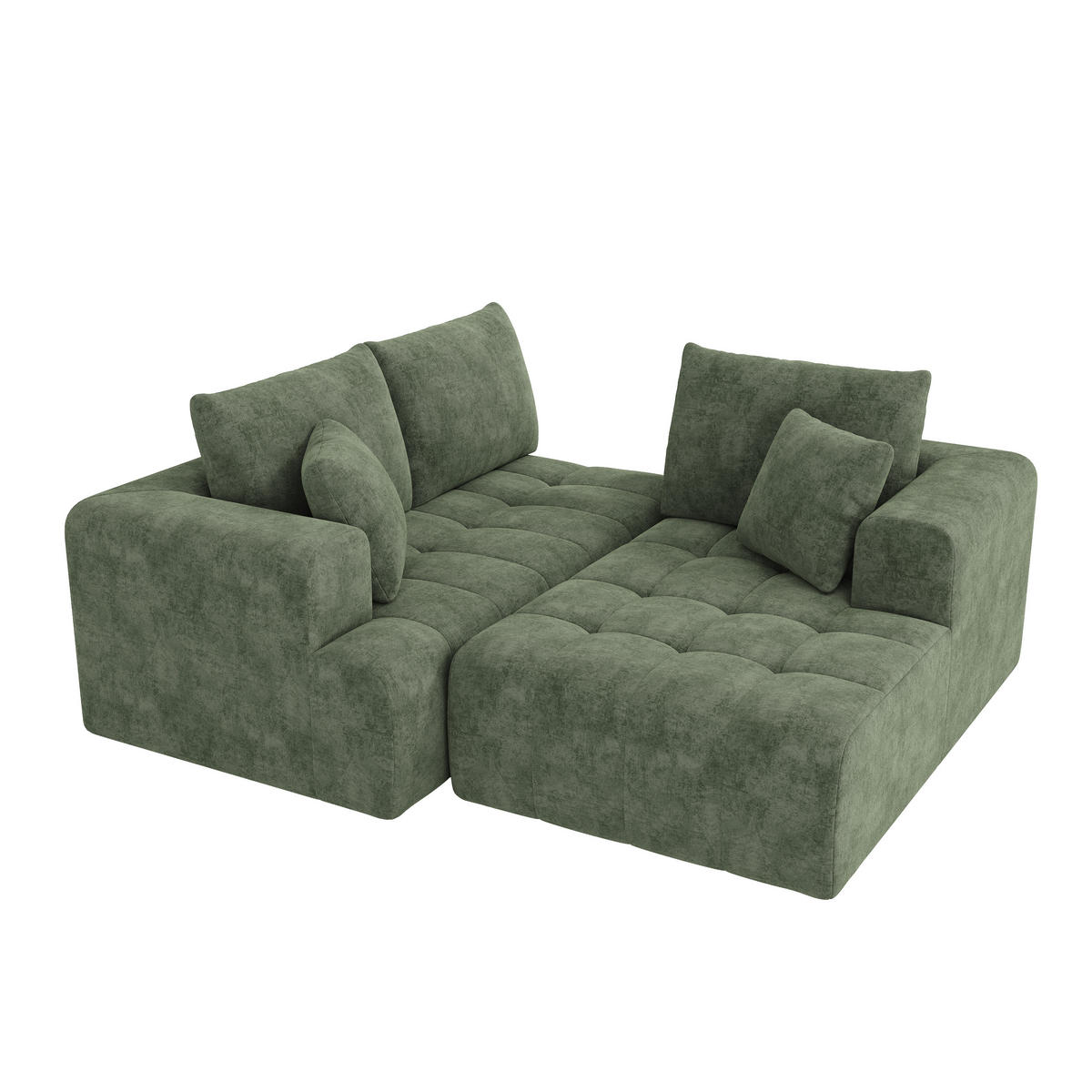 ECKSOFA 244.5/136/79 cm Grün Chenille - Grün, Textil (244.5/136cm) - Oxeza