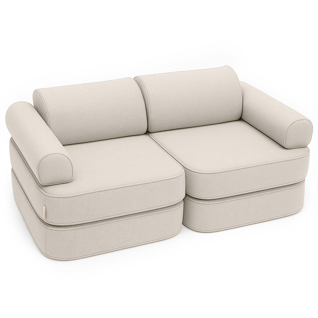 KINDERSOFA, Outzy, Beige - Beige, Textil (120/25/60cm) - MeowBaby