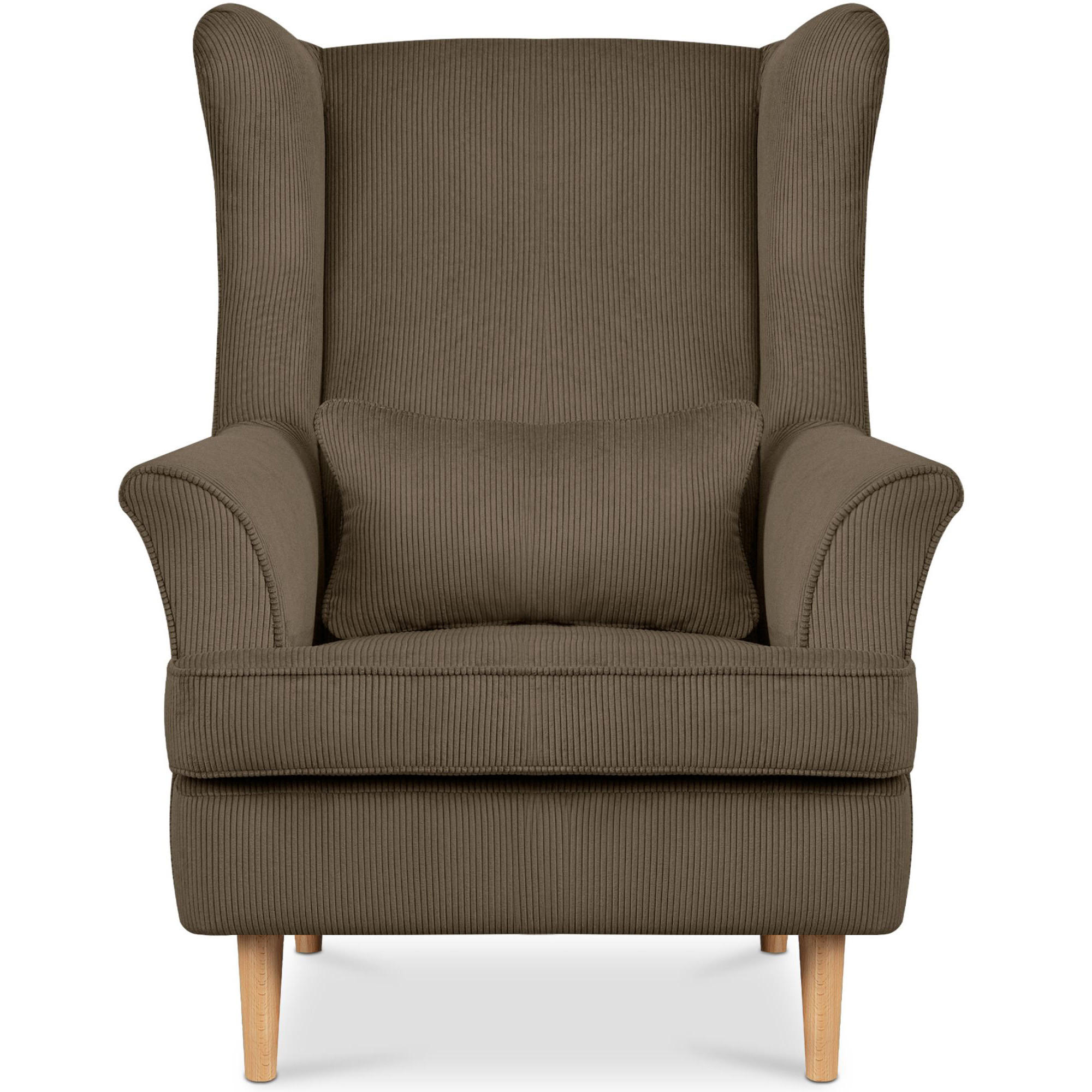 OHRENSESSEL STRALIS inklusive dekorativem Kissen, braun - Graubraun, Textil (82/108/80cm) - KONSIMO®