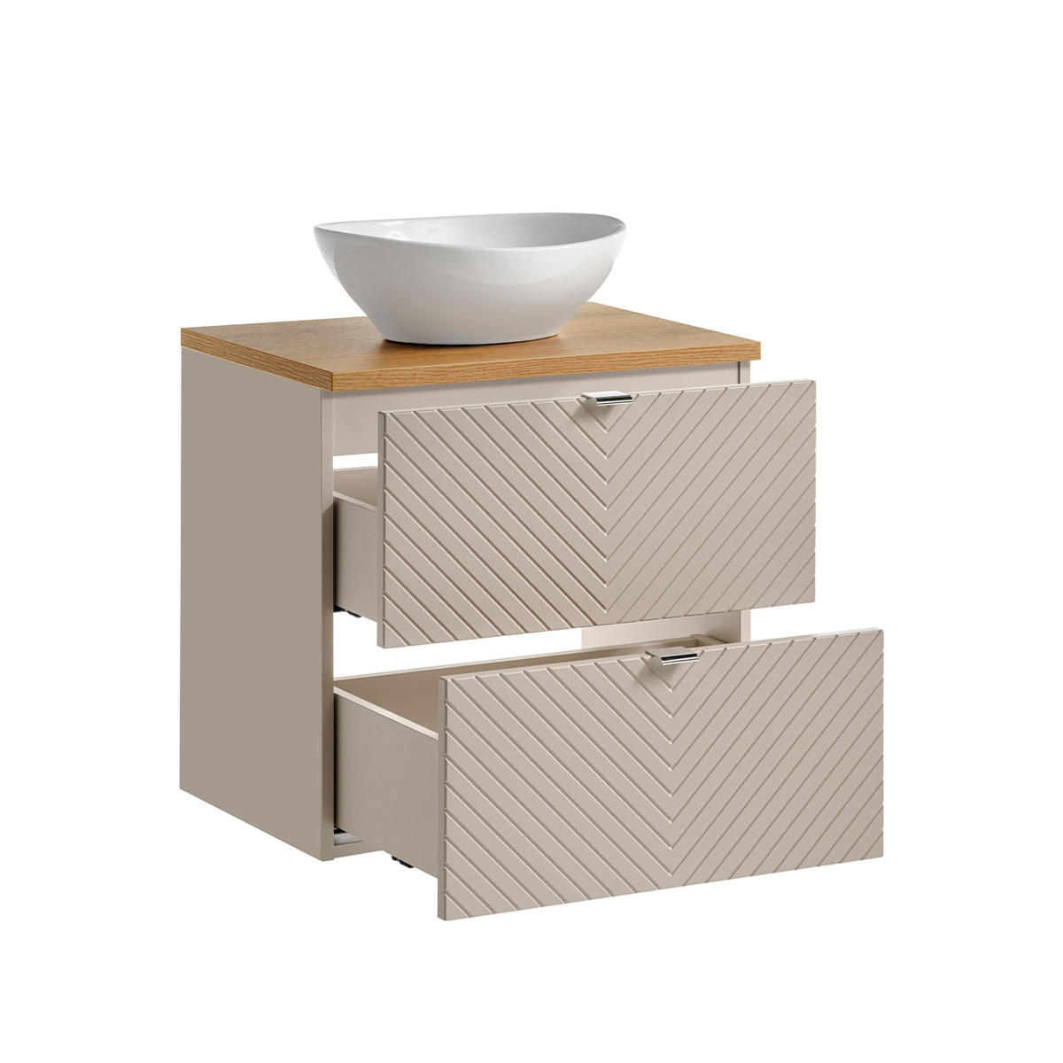 BADMÖBEL 60.4cm Manoa 2er-Set Kaschmir - Beige, Holzwerkstoff (60.4/59/40cm) - Petits-meubles