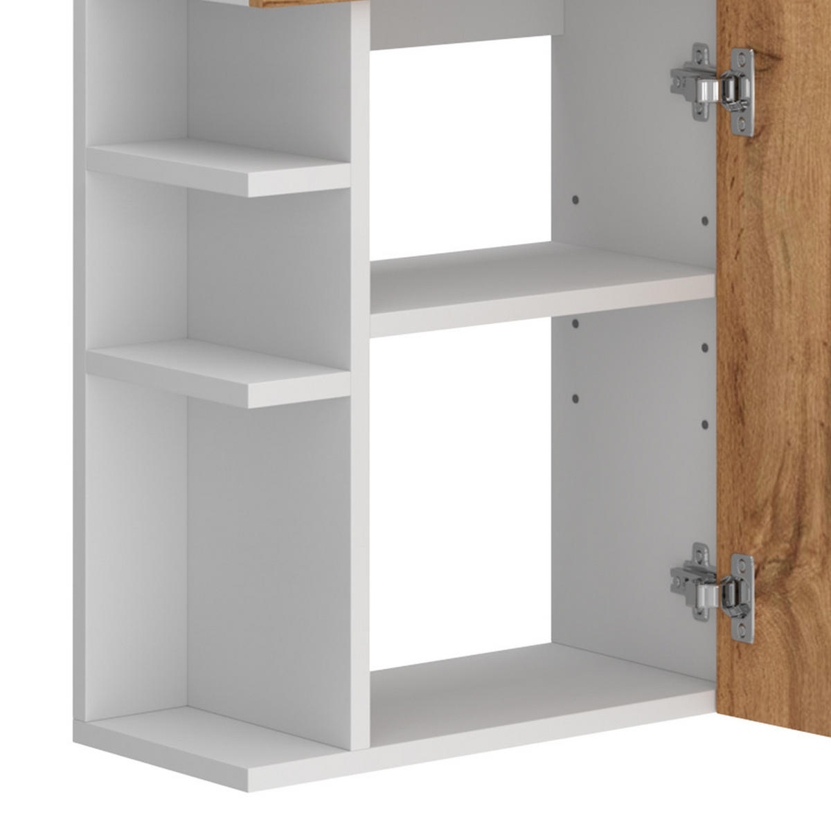 WASCHTISCHKOMBI Amadeo, Goldkraft Eiche/Weiß, 2 Teile, mit Waschbecken - Honigeiche, Holzwerkstoff (50/70/25cm) - Vicco